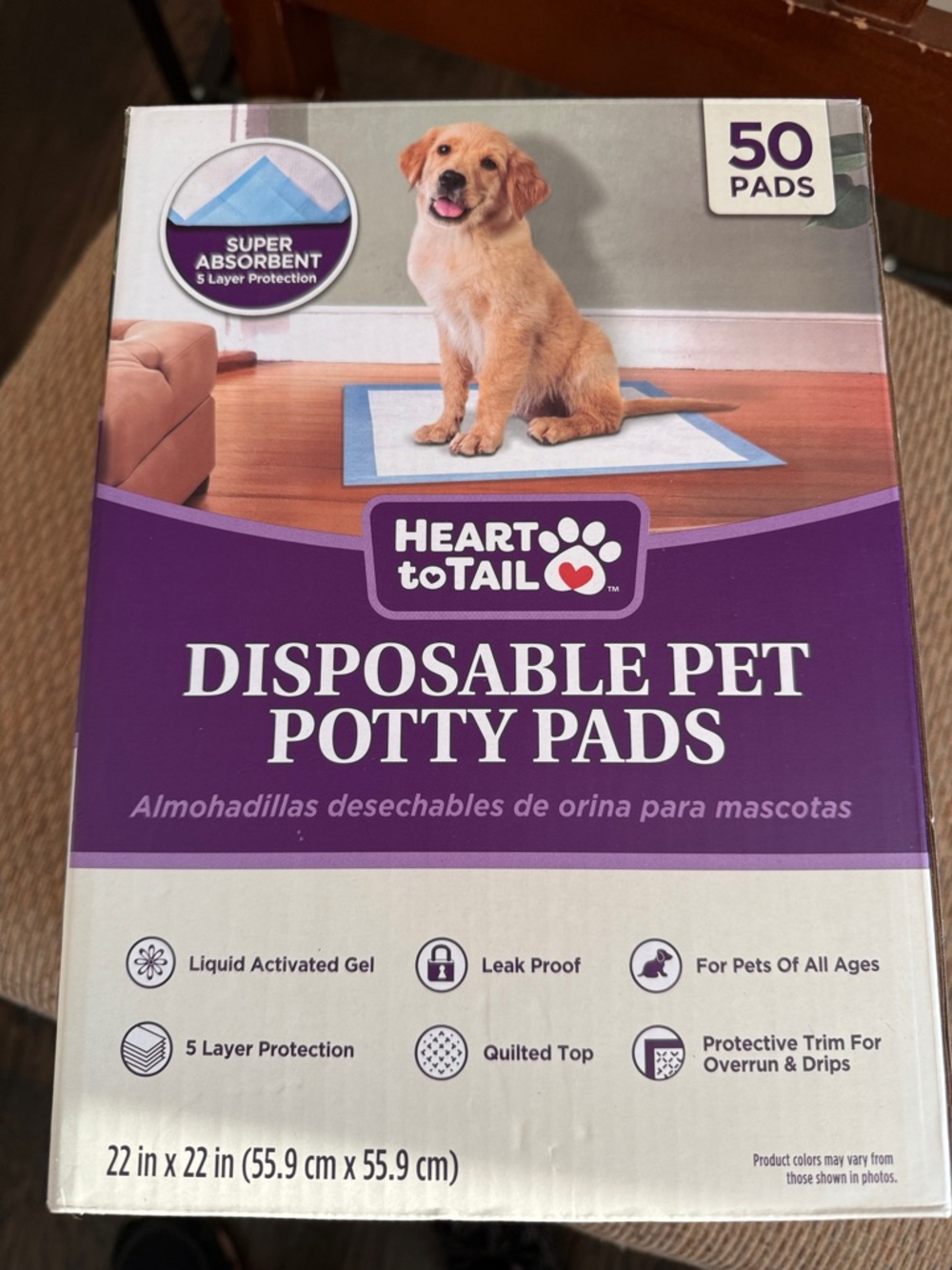Purple Disposable Pet Potty Pads - 50 Count